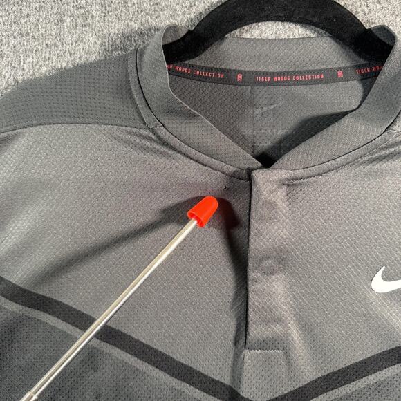 Nike Polo Shirt Mens XL Gray Tiger Woods Dri-FIT ADV Blade Collar Golf - Picture 5 of 12